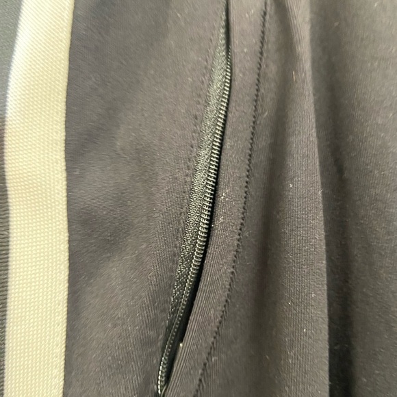 Athleta medium, zipper pockets, white stripes black joggers $75 - Picture 4 of 7